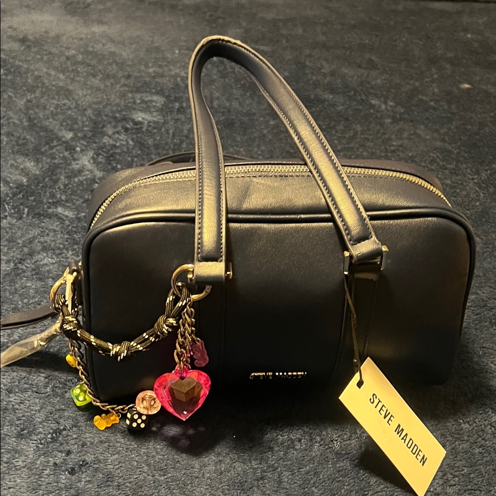 Steve Madden navy blue Satchel with Vibrant Charms